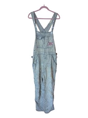 Magnolia Peearl Striped "Sanforized" Overalls in Light Blue & White